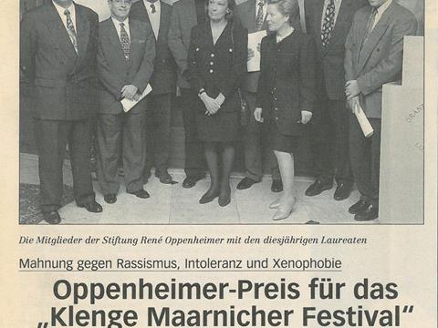 Auszeichnung des Klenge Maarnicher Festivals